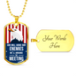 God Will Judge Our Enemies Necklace Stainless Steel or 18k Gold Dog Tag 24" Chain-Express Your Love Gifts