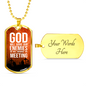 God Will Judge Our Enemies Orange Necklace Stainless Steel or 18k Gold Dog Tag 24" Chain-Express Your Love Gifts