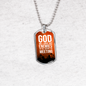 God Will Judge Our Enemies Orange Necklace Stainless Steel or 18k Gold Dog Tag 24" Chain-Express Your Love Gifts