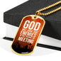 God Will Judge Our Enemies Orange Necklace Stainless Steel or 18k Gold Dog Tag 24" Chain-Express Your Love Gifts
