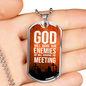 God Will Judge Our Enemies Orange Necklace Stainless Steel or 18k Gold Dog Tag 24" Chain-Express Your Love Gifts