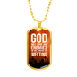 God Will Judge Our Enemies Orange Necklace Stainless Steel or 18k Gold Dog Tag 24" Chain-Express Your Love Gifts