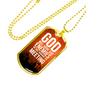 God Will Judge Our Enemies Orange Necklace Stainless Steel or 18k Gold Dog Tag 24" Chain-Express Your Love Gifts