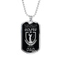 Golfer Dad Golf Dog Tag Stainless Steel or 18k Gold 24" Chain Golf Gift For Dad - Express Your Love Gifts