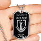 Golfer Dad Golf Dog Tag Stainless Steel or 18k Gold 24" Chain Golf Gift For Dad - Express Your Love Gifts