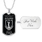 Golfer Dad Golf Dog Tag Stainless Steel or 18k Gold 24" Chain Golf Gift For Dad - Express Your Love Gifts