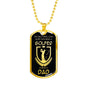Golfer Dad Golf Dog Tag Stainless Steel or 18k Gold 24" Chain Golf Gift For Dad - Express Your Love Gifts