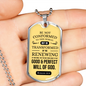 Good And Perfect Will Of God Necklace Stainless Steel or 18k Gold Dog Tag 24" Chain-Express Your Love Gifts