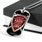 Good Fight Of Faith Bible Verse Gift Necklace Stainless Steel or 18k Gold Dog Tag 24" Chain-Express Your Love Gifts