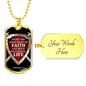 Good Fight Of Faith Bible Verse Gift Necklace Stainless Steel or 18k Gold Dog Tag 24" Chain-Express Your Love Gifts