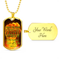 Good Fight Of Faith Christian Faith Necklace Stainless Steel or 18k Gold Dog Tag 24" Chain-Express Your Love Gifts