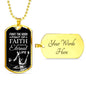 Good Fight Of Faith Necklace Stainless Steel or 18k Gold Dog Tag 24" Chain-Express Your Love Gifts