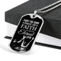 Good Fight Of Faith Necklace Stainless Steel or 18k Gold Dog Tag 24" Chain-Express Your Love Gifts