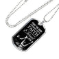 Good Fight Of Faith Necklace Stainless Steel or 18k Gold Dog Tag 24" Chain-Express Your Love Gifts