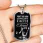 Good Fight Of Faith Necklace Stainless Steel or 18k Gold Dog Tag 24" Chain-Express Your Love Gifts