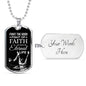 Good Fight Of Faith Necklace Stainless Steel or 18k Gold Dog Tag 24" Chain-Express Your Love Gifts