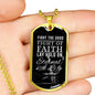 Good Fight Of Faith Timothy Necklace Stainless Steel or 18k Gold Dog Tag 24" Chain-Express Your Love Gifts