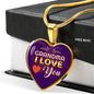 Grandma Gift Necklacee Stainless Steel or 18k Gold Heart Pendant 18-22"-Express Your Love Gifts