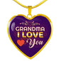 Grandma Gift Necklacee Stainless Steel or 18k Gold Heart Pendant 18-22"-Express Your Love Gifts