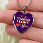 Grandma Gift Necklacee Stainless Steel or 18k Gold Heart Pendant 18-22"-Express Your Love Gifts