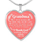 Grandma I Am So Blessed Necklace Stainless Steel or 18k Gold Heart Pendant 18-22" - Express Your Love Gifts