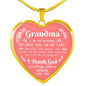 Grandma I Am So Blessed Necklace Stainless Steel or 18k Gold Heart Pendant 18-22" - Express Your Love Gifts