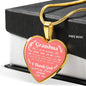 Grandma I Am So Blessed Necklace Stainless Steel or 18k Gold Heart Pendant 18-22" - Express Your Love Gifts