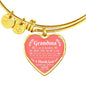Grandma I Am So Blessed Stainless Steel or 18k Gold Heart Bangle Bracelet - Express Your Love Gifts