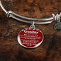Grandma I Love You Because Stainless Steel or 18k Gold Circle Bangle Bracelet - Express Your Love Gifts