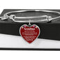 Grandma I Love You Because Stainless Steel or 18k Gold Heart Bangle Bracelet - Express Your Love Gifts