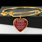 Grandma I Love You Because Stainless Steel or 18k Gold Heart Bangle Bracelet - Express Your Love Gifts