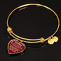 Grandma I Love You Because Stainless Steel or 18k Gold Heart Bangle Bracelet - Express Your Love Gifts