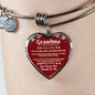 Grandma I Love You Because Stainless Steel or 18k Gold Heart Bangle Bracelet - Express Your Love Gifts