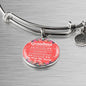 Grandma I Love You Stainless Steel or 18k Gold Circle Bangle Bracelet - Express Your Love Gifts