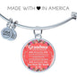 Grandma I Love You Stainless Steel or 18k Gold Circle Bangle Bracelet - Express Your Love Gifts