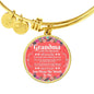 Grandma I Love You Stainless Steel or 18k Gold Circle Bangle Bracelet - Express Your Love Gifts