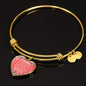 Grandma I Love You Stainless Steel or 18k Gold Heart Bangle Bracelet - Express Your Love Gifts