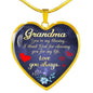 Grandma Love Gift Necklace Stainless Steel or 18k Gold Heart Pendant 18-22"-Express Your Love Gifts