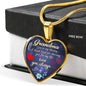 Grandma Love Gift Necklace Stainless Steel or 18k Gold Heart Pendant 18-22"-Express Your Love Gifts