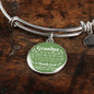 Grandpa I Am So Blessed To Have You Stainless Steel or 18k Gold Circle Bangle Bracelet - Express Your Love Gifts