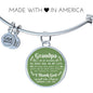 Grandpa I Am So Blessed To Have You Stainless Steel or 18k Gold Circle Bangle Bracelet - Express Your Love Gifts
