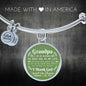 Grandpa I Am So Blessed To Have You Stainless Steel or 18k Gold Circle Bangle Bracelet - Express Your Love Gifts