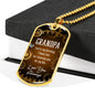 Grandpa You'Re My Blessing Grandfather Gift Necklace Stainless Steel or 18k Gold Dog Tag 24" Chain - Express Your Love Gifts