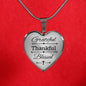 Grateful Thankful Blessed Christian Verse Gift Heart Pendant Necklace - Express Your Love Gifts