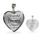 Grateful Thankful Blessed Christian Verse Gift Heart Pendant Necklace - Express Your Love Gifts