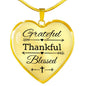 Grateful Thankful Blessed Christian Verse Gift Heart Pendant Necklace - Express Your Love Gifts