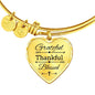 Grateful Thankful Blessed Christian Faith Psalms Heart Bracelet Bangle - Express Your Love Gifts