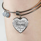 Grateful Thankful Blessed Christian Faith Psalms Heart Bracelet Bangle - Express Your Love Gifts