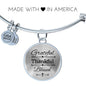 Grateful Thankful Blessed Circle Bangle Stainless Steel or 18k Gold 79 - Express Your Love Gifts