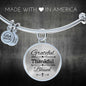 Grateful Thankful Blessed Circle Bangle Stainless Steel or 18k Gold 79 - Express Your Love Gifts